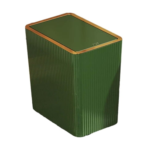 Magideal - Cubo De Basura Con Tapas, Cubo De Basura Nórdico, Cubo De Basura Estrecho, Cesto De Basura De Cocina Para El Hogar, Inodoro, Garaje, Estudio Y Sala De 12L Verde