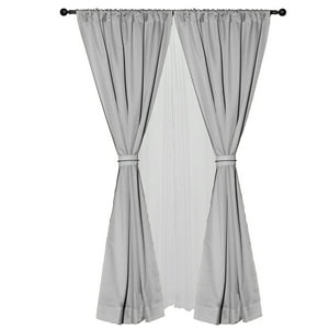 Masel - Set Cortina 8 Pzas Amalia Pasatubo 140X225 Gris