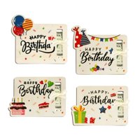Magideal - 4 Porta Billetes De Cumpleaños, Regalos De Cumpleaños Para Fiestas Con Cinta, Regalo Único Y Divertido Para Hacer Tú Mismo, Porta Billetes De Madera.