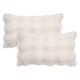 thumbnail image 1 of REGALWOVEN Paquete de 2 Fundas de Almohada Suaves y Esponjosas Modernas Acogedoras de Felpa Decorativas para Sala de Estar Dormitorio Sofá Blanco 20" x 12", 1 of 7