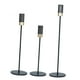 thumbnail image 1 of Juego De 3 Candelabros Cónicos De Metal Para Decoración De Chimenea, Color Negro, 1 of 3