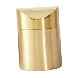 Magideal - Mini Bote De Basura De Escritorio, Cesto De Basura De Acero Inoxidable Con Tapa A Presión, Mini Bote De Basura Portátil, Bote De Basura De Encimera