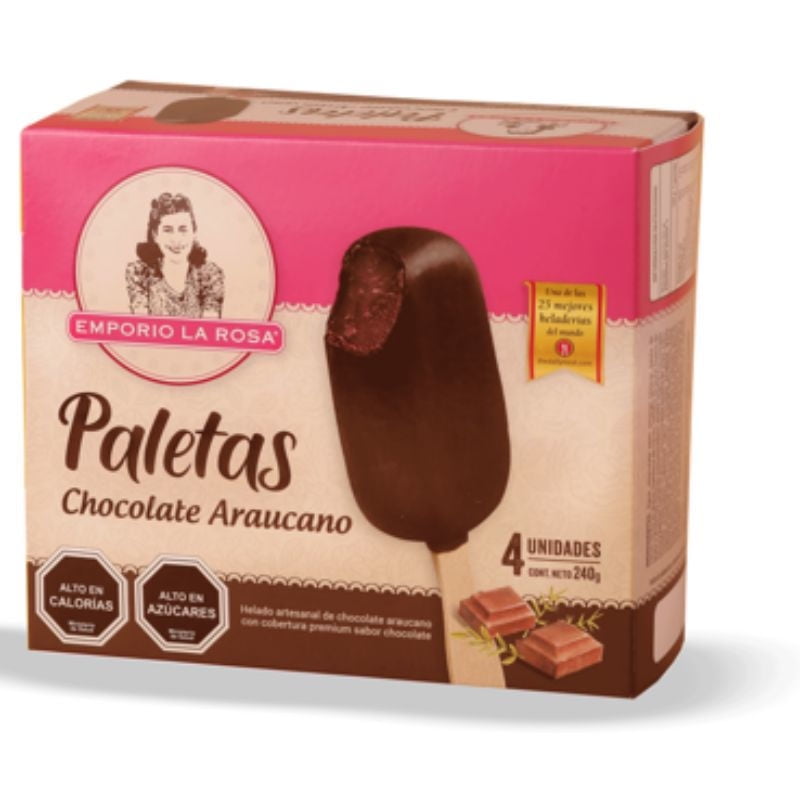Helado Paleta Chocolate Araucano Paleta 240 gr Emporio La Rosa