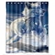 thumbnail image 1 of Cortina de ducha con diseño de lobo jugando en la nieve, con ganchos, tamaño 60 x 72 pulgadas, 1 of 3