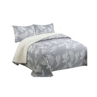 Feiya - Cubrecama Quilt Con Sherpa 2 Plaza 230 Cm X 250 Cm