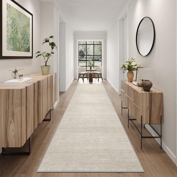 Alfombra Art&Tuft 76 cm × 305 cm Lavable Antideslizante Beige