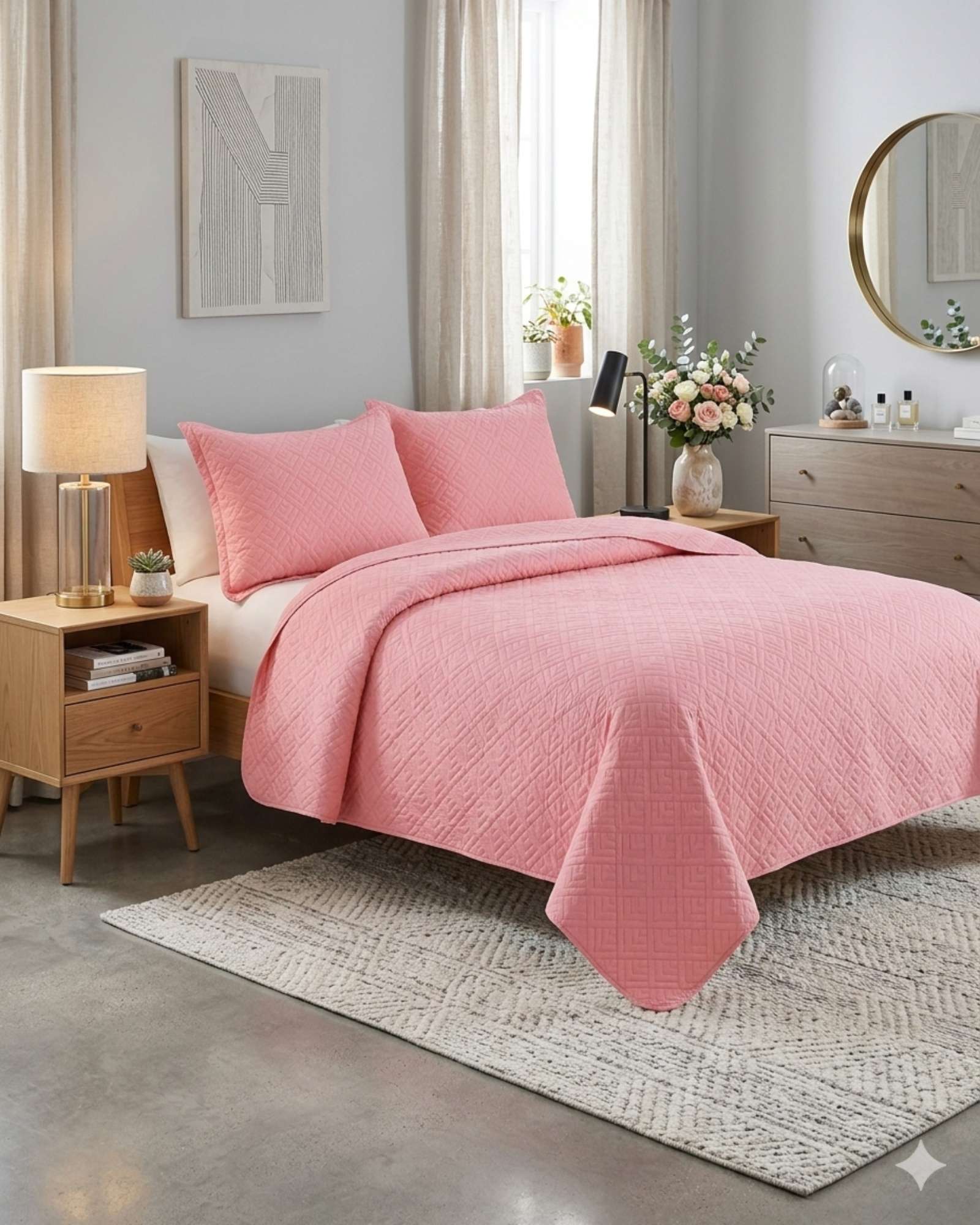 Imac Hogar - Cubrecama Quilt Texturizado Estilo Moderno Y Confort Plaza Y Media