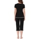 thumbnail image 3 of INSPIRE CHIC Conjunto de Pijama para Mujeres Regreso a Clases Ropa de Dormir Cuello Redondo Ropa de Descanso con Pantalones Capri XS Negro, 3 of 6