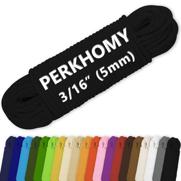 Cuerda de algodón PH PERKHOMY 5 mm 30 m trenza diamante negra