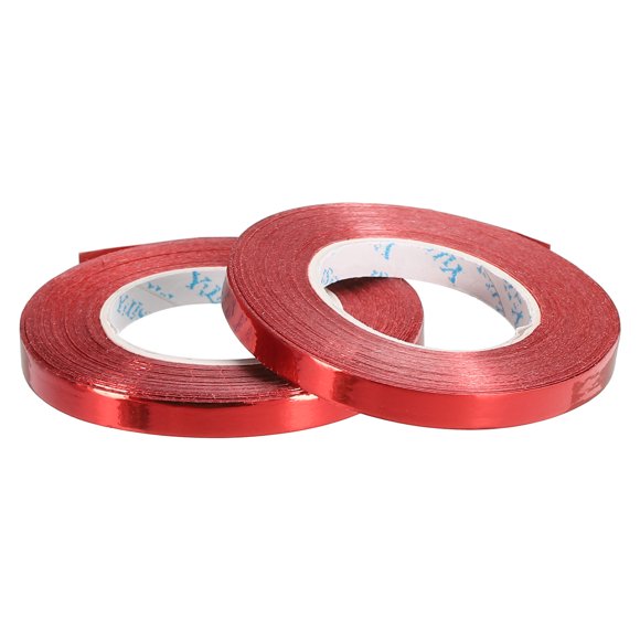 Uxcell Cinta Rizada Crimpada Cuerda de Globo Metálica 2 Rollos para Decoración de Fiesta Envoltura de Regalos Artesanías Rojo
