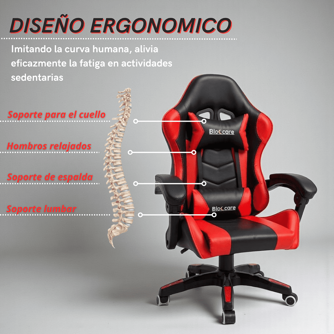 Bloccare - Silla Gamer Reclinable - Color Negro