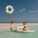 thumbnail image 3 of Flotador inflable para piscina FUNBOY, gigante, vintage, con rayas verdes, 48 pulgadas, 3 of 4