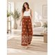 thumbnail image 2 of Pantalón Palazzo Mujer Modelo Florencia Estampado Floral Marrón, 2 of 4
