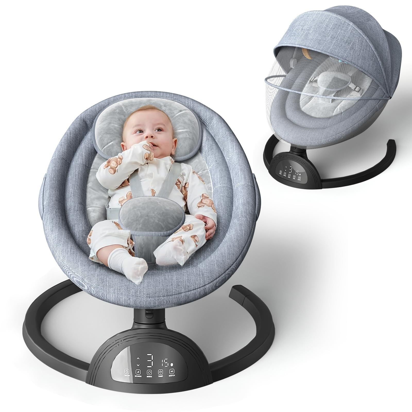 Baby Swing Monniebaby Portátil Bluetooth Con Altavoz De Música
