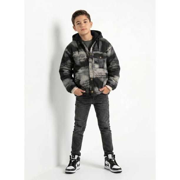 Chaqueta Ni o Urbana Con Gorro Casaca Abrigo Invierno