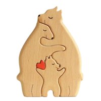 Magideal - Familia De Rompecabezas De Arte Familiar De Osos De Madera, Rompecabezas De Osos De Madera, Linda Decoración De Madera Para Regalos De Cumpleaños Para 3 Osos