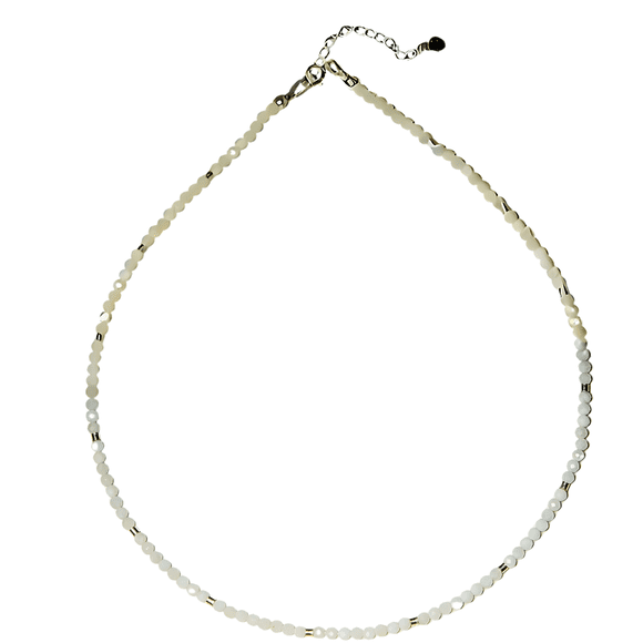 Collar gargantilla Piedra Luna 3mm plata fina 925 Terranova