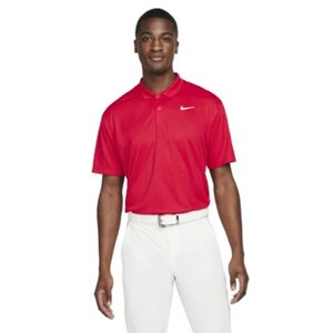 Polo De Golf Nike Dri-Fit Victory Regular Fit Para Hombre, Color Rojo Y Blanco