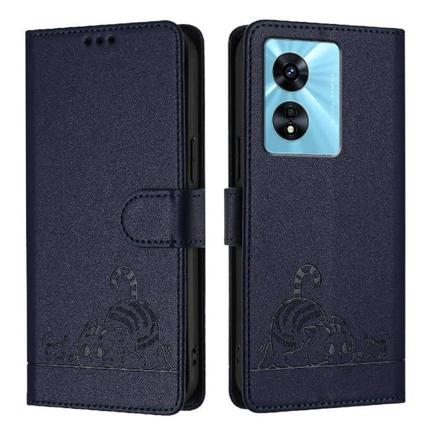 Funda tipo cartera FOXDOCK para REALME NARZO 50 5G con soporte, ranuras, RFID, diseño de gato