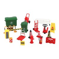 Magideal - Mini Señales De Tráfico, Juguetes, Modelo De Tráfico En Miniatura, Señal De Tráfico De Calle, Juguete Cognitivo De Tráfico Para Decoración De Modelos 19 Piezas