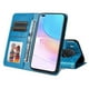 thumbnail image 4 of Funda tipo cartera FOXDOCK para Honor 50 Lite , diseño girasol en relieve, cuero PU, cierre magnético, soporte y tarjetero, 4 of 5