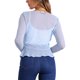 thumbnail image 3 of INSPIRE CHIC Bolero de Malla con Volantes de Manga Larga Casual para Mujer con Lazo XS Azul Claro, 3 of 6