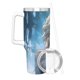 thumbnail image 3 of Frozen: Elsa la Princesa del Hielo Vaso aislado de acero inoxidable con asa, diseño temático, regalo para familia, amigos y fans; incluye pajita y encaja en el portavasos estándar, 40 oz, 3 of 6
