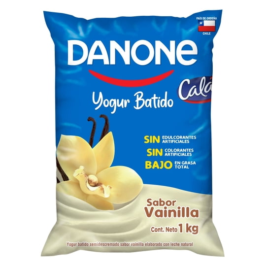 Yoghurt Batido Semidescremado Sabor Vainilla Bolsa. 1 Kg Danone
