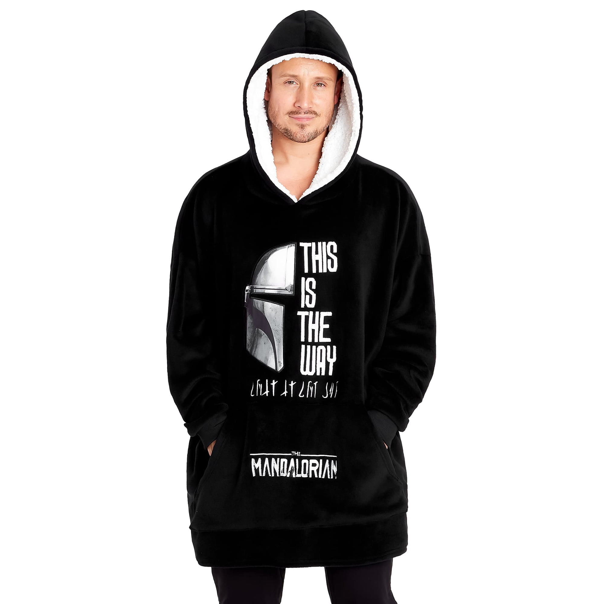 Sudadera Con Capucha Disney Baby Yoda Star Wars Para Hombre, Color Blanco Y Negro