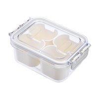Magideal - Bandeja Para Servir Dividida Con Tapa, Contenedor Para Refrigerios, Platos Para Comida, Recipiente Para Servir Extraíble, Compartimento Para Postres Y