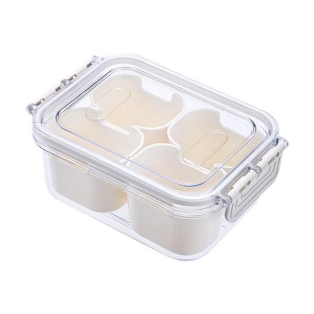 Bandeja para servir dividida con tapa, contenedor para refrigerios, platos para comida, recipiente para servir extraíble, compartimento para postres y