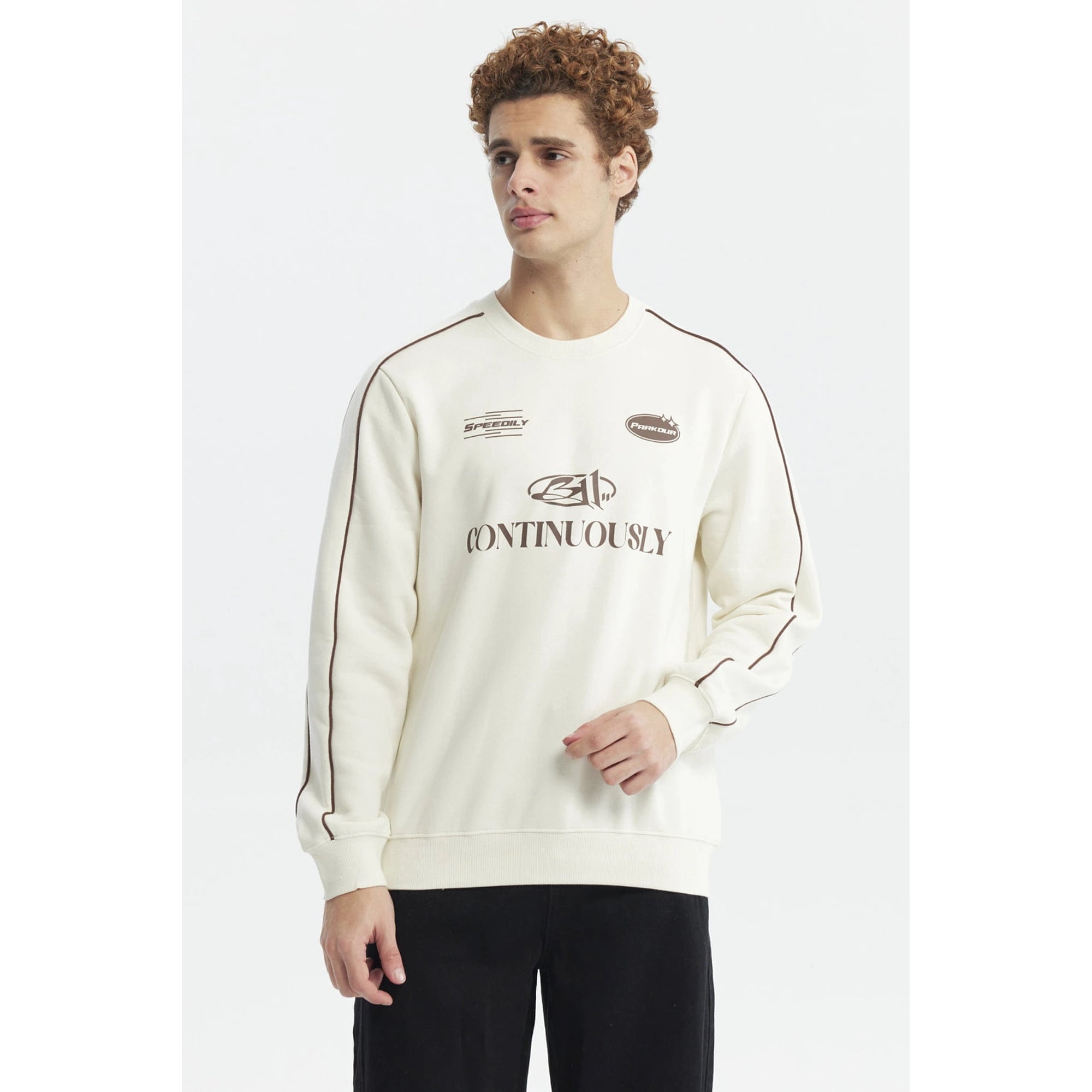 Fashionspark - Polerón Hombre Oversize Beige