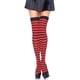 thumbnail image 1 of Medias Leg Avenue de nailon a rayas negro/rojo para mujer, 1 of 3