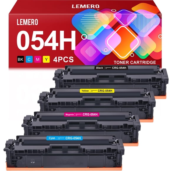 Cartucho de tóner LEMERO 054H, paquete de 4 para impresoras Canon