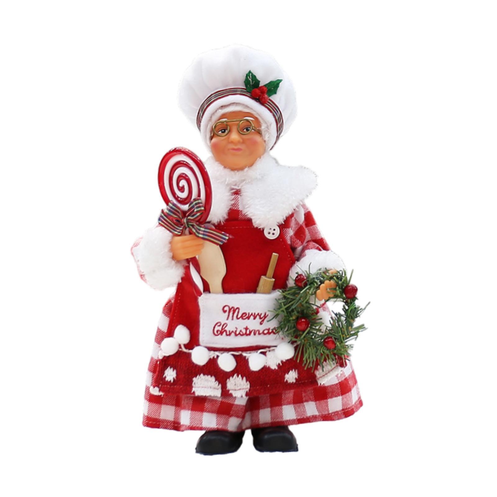 Magideal - Figurita De Chef Navideña, Estatua Navideña Creativa De Sra. Claus, Decoración Navideña Para Año Nuevo, Casa De Vacaciones, Granja , Style C Estilo C