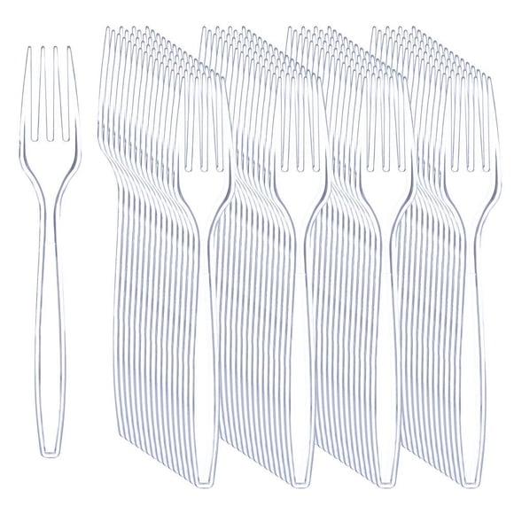 Tenedores de plástico para liacere, 360 unidades, sin BPA, 17 cm, transparentes, desechables