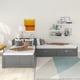 thumbnail image 2 of L-shaped Platform Bed with Trundle and Drawers Linked with built-in Desk,Twin,Gray(Old SKU SM000916AAE-1), 2 of 3