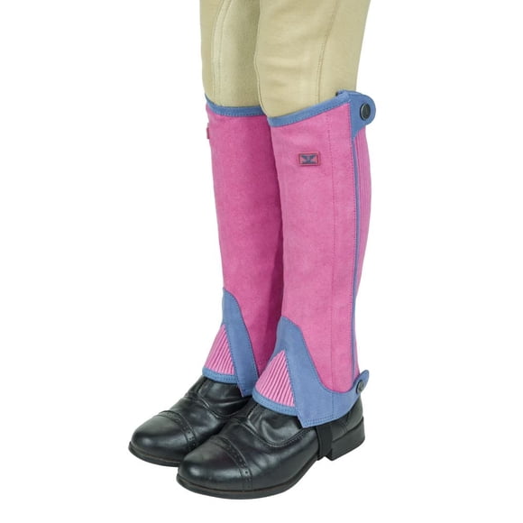 Half Chaps TuffRider Keeneland sintético para niños, rosa y azul