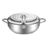 Genérico - Olla Freidora Aceite Acero Inoxidable De Temperatura Control Color Plata