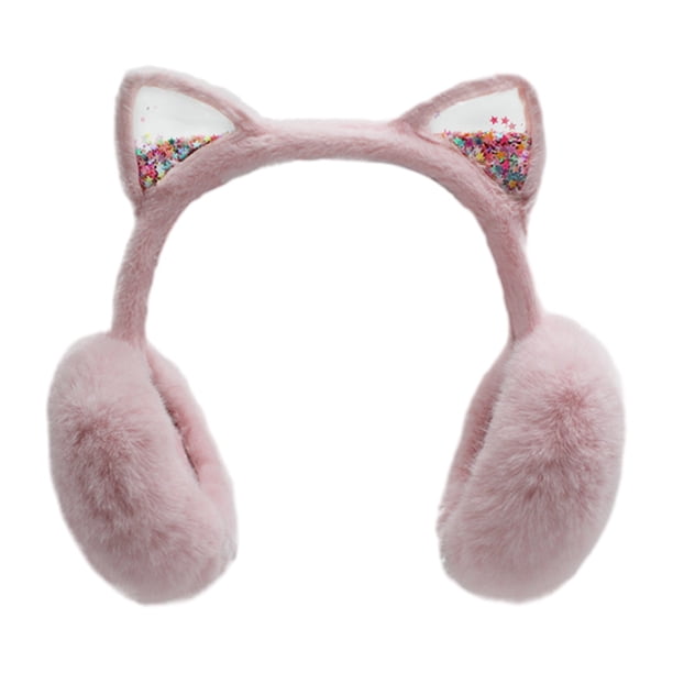 Orejeras de felpa suaves y esponjosas para mujer, orejeras plegables de felpa, orejeras de invierno para niños y niñas, calentador de orejas para clima frío.