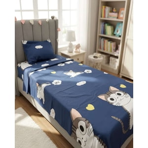 Teng Fei - Sábanas Plaza Y Media Suaves Infantil Niña Niño Gato