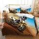 thumbnail image 1 of Motorbike Motocross Printed Quilt Duvet Cover Set Soft Home Textiles 3-Piece Bedding Set, 1 of 5