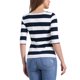 thumbnail image 3 of INSPIRE CHIC Camisetas a Rayas de Regreso a Clases para Mujer Ajustadas con Mangas al Codo y Cuello de Barco Talla S Azul, 3 of 6