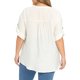thumbnail image 3 of GRACE & GRANDEUR Blusa de Mujer de Talla Grande para Escuela y Universidad con Botones, Textura de Pliegues, Cuello en V, Manga 3/4, Estilo Casual y Elegante, Talla 2X, Blanca, 3 of 6