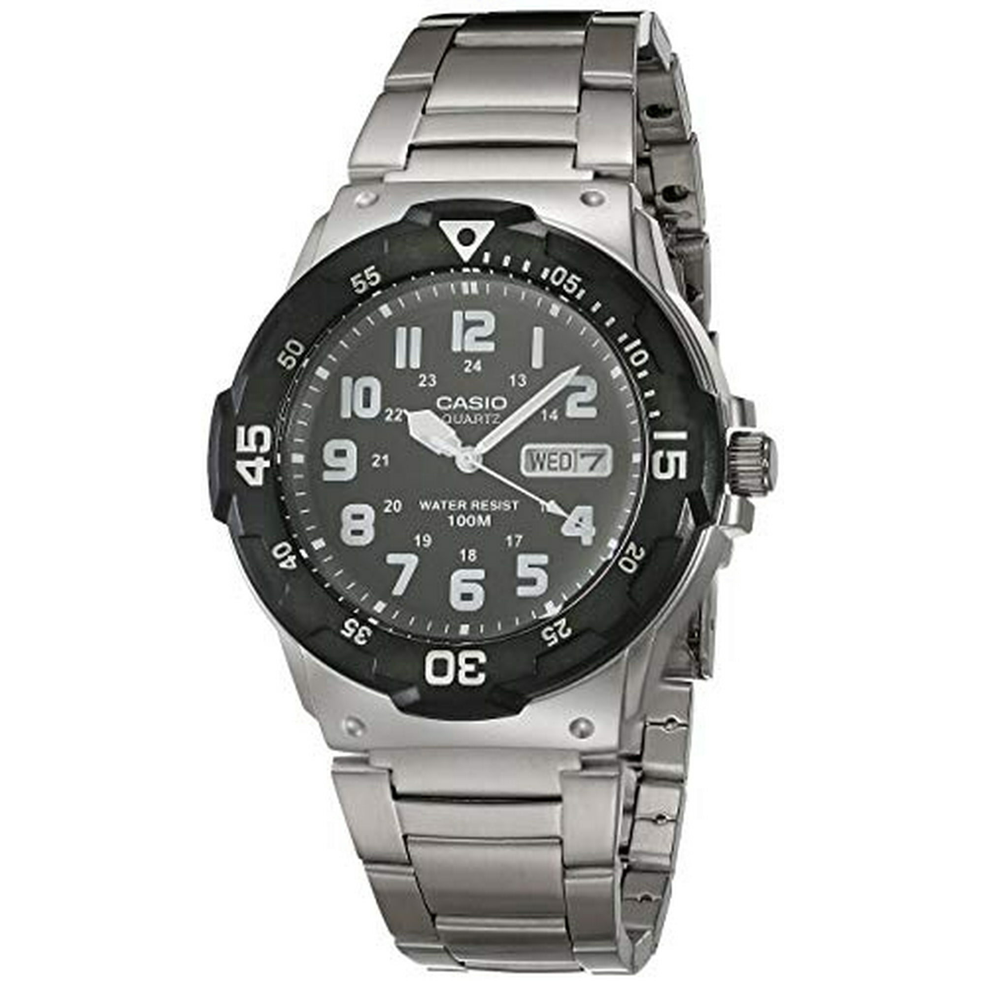 Reloj Casio De Cuarzo Estilo Buzo Para Hombre Con Correa De Acero Inoxidable, Plateado, 23 Casio Casio