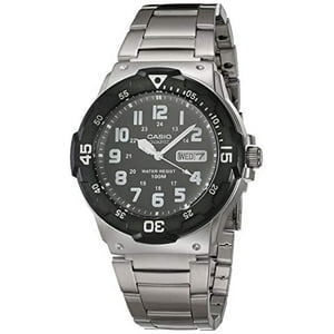 Reloj Casio De Cuarzo Estilo Buzo Para Hombre Con Correa De Acero Inoxidable, Plateado, 23 Casio Casio