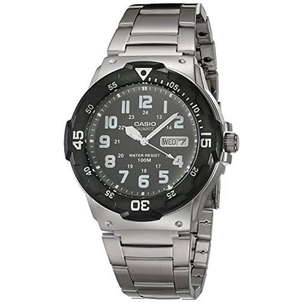 Reloj Casio de Cuarzo Estilo Buzo para Hombre con Correa de Acero Inoxidable, Plateado, 23 Casio Casio