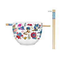 Silver Buffalo - Cuenco De Arroz Con Fideos Ramen Plateado Con Estampado De Búfalo Disney Lilo Stitch