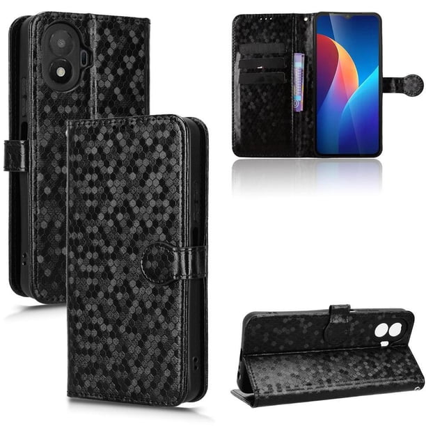 Funda Cartera Lunares TCL K70 SE con Tarjetero, Correa y Soporte Negro