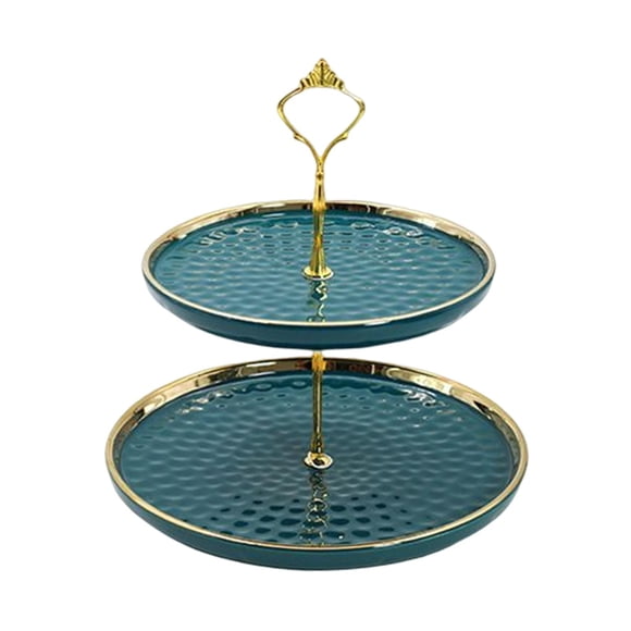 Soporte De Magdalenas De 2 Niveles Bandeja De Servicio Elegante Para Frutas Baby Shower Sala De Estar Verde